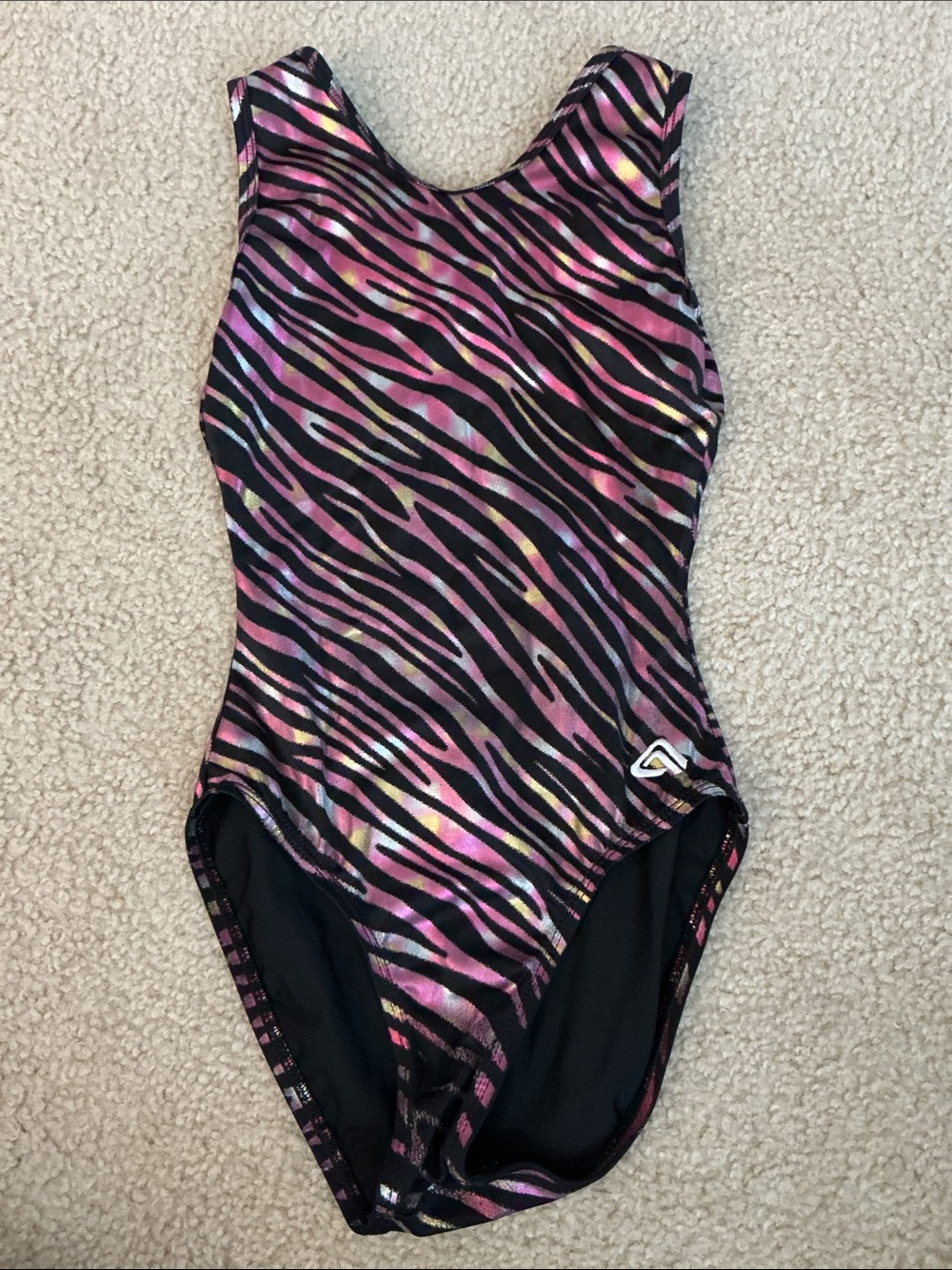 Alpha Factor Pink Leopard Print Woman’s Gymnastics Dance Leo Leotard - Size XS